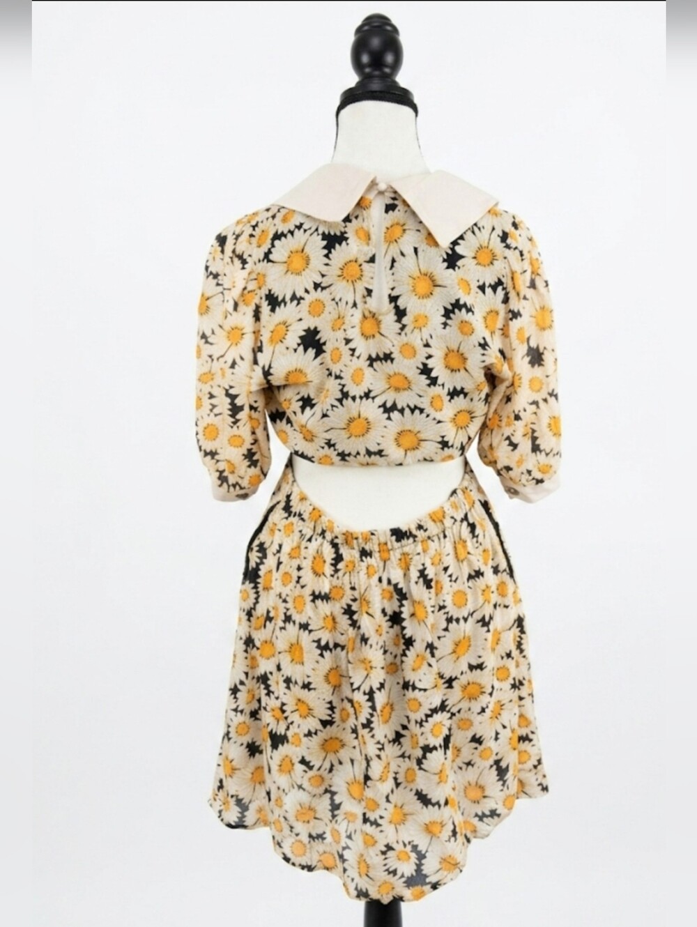 Anthropologie Mavae Puff Sleeve Ginghan Cutout Mini Dress - Picture 15 of 15